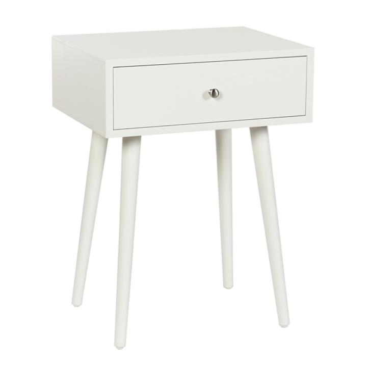 White Wood 1-Drawer Arthur Accent Table