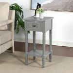 Gray Wood Square Hampton Accent Table