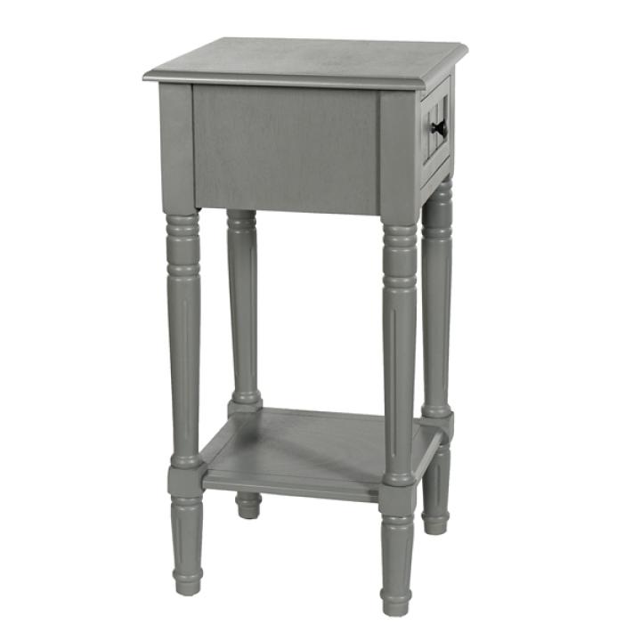 Gray Wood Square Hampton Accent Table