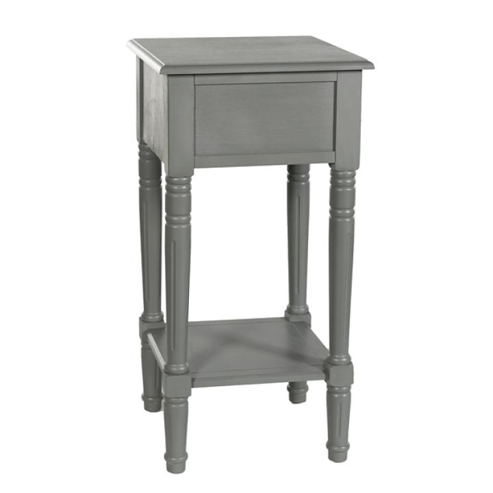 Gray Wood Square Hampton Accent Table