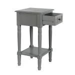 Gray Wood Square Hampton Accent Table