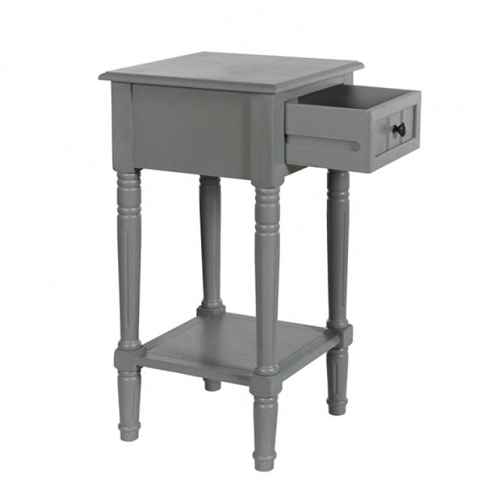Gray Wood Square Hampton Accent Table