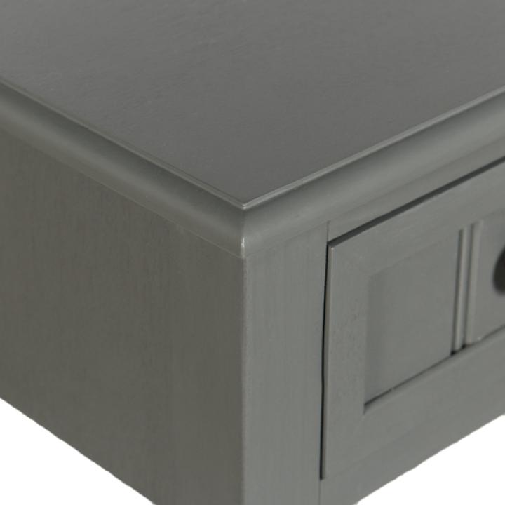 Gray Wood Square Hampton Accent Table