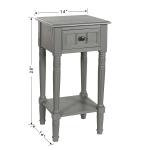 Gray Wood Square Hampton Accent Table