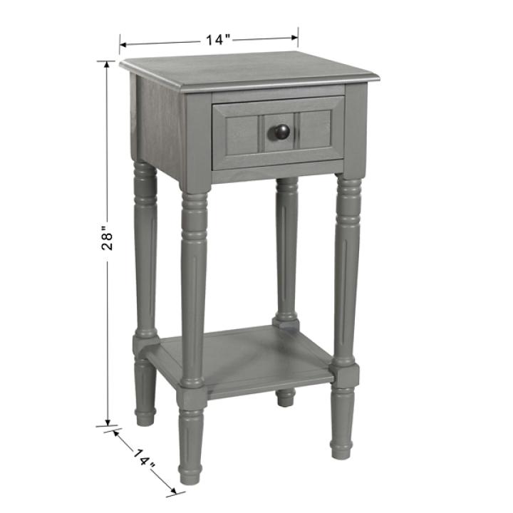 Gray Wood Square Hampton Accent Table