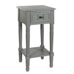 Gray Wood Square Hampton Accent Table