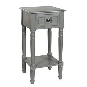 Gray Wood Square Hampton Accent Table