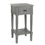Gray Wood Square Hampton Accent Table