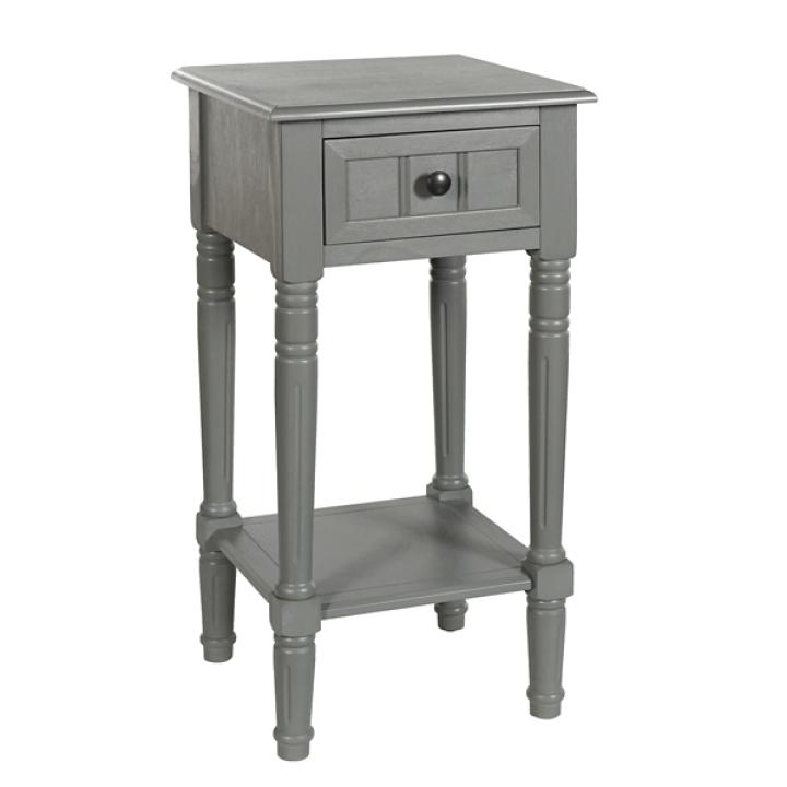 Gray Wood Square Hampton Accent Table