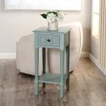 Light Blue Wood Square Hampton Accent Table