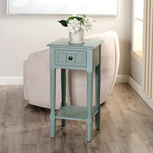 Light Blue Wood Square Hampton Accent Table