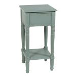 Light Blue Wood Square Hampton Accent Table