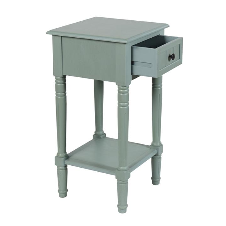 Light Blue Wood Square Hampton Accent Table