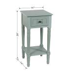 Light Blue Wood Square Hampton Accent Table