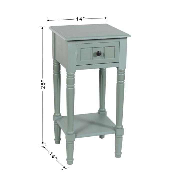 Light Blue Wood Square Hampton Accent Table