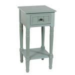 Light Blue Wood Square Hampton Accent Table