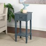 Navy Blue Wood Square Hampton Accent Table