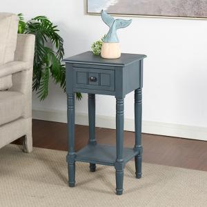 Navy Blue Wood Square Hampton Accent Table