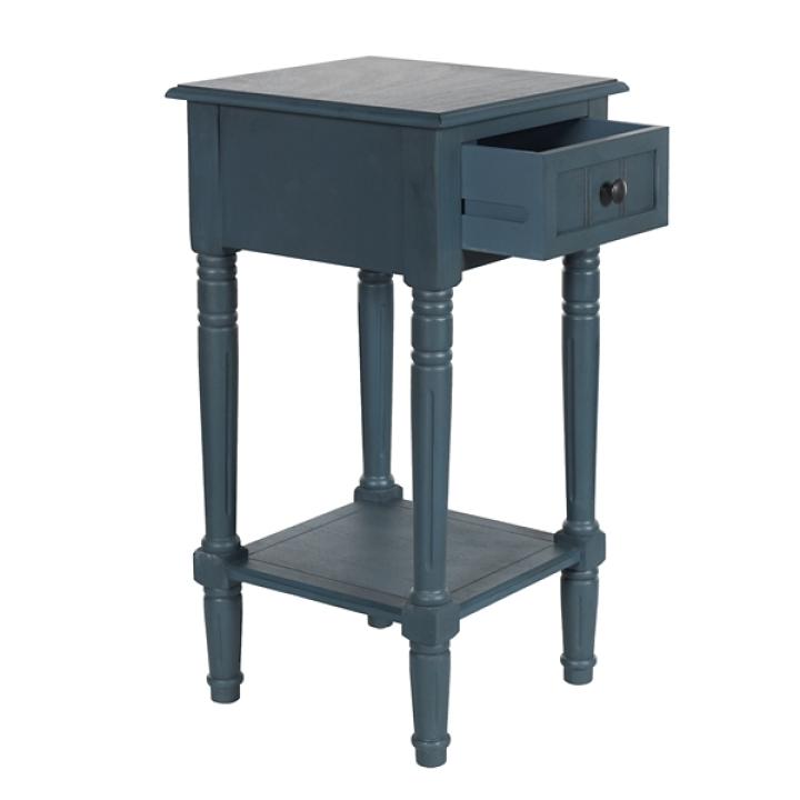 Navy Blue Wood Square Hampton Accent Table