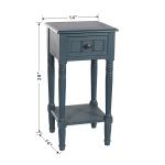 Navy Blue Wood Square Hampton Accent Table