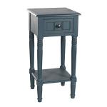 Navy Blue Wood Square Hampton Accent Table