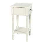 White Wood Square Hampton Accent Table
