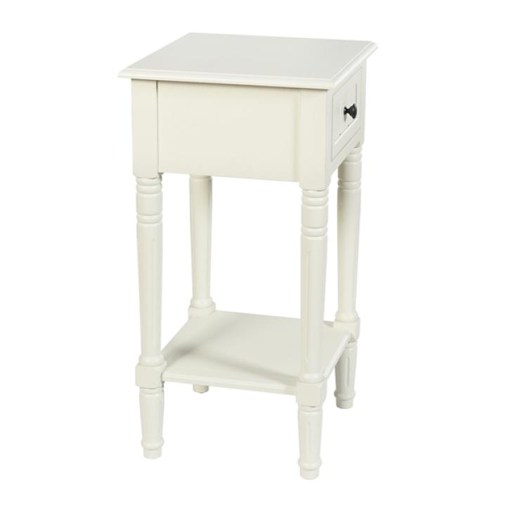White Wood Square Hampton Accent Table