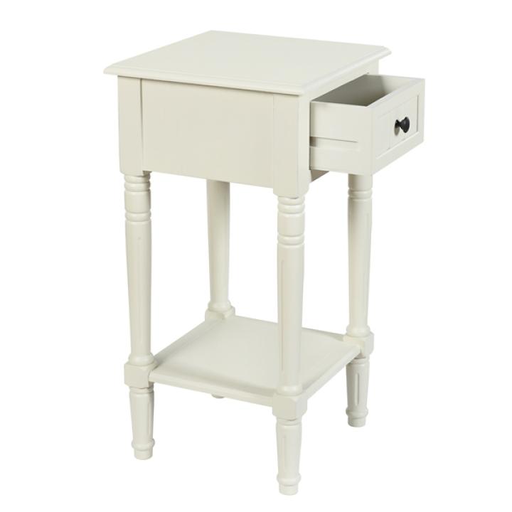 White Wood Square Hampton Accent Table