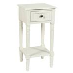 White Wood Square Hampton Accent Table