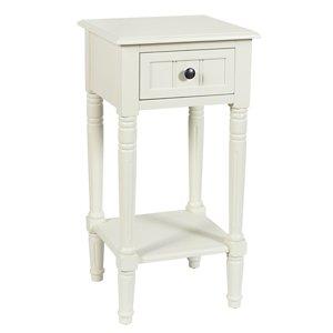 White Wood Square Hampton Accent Table