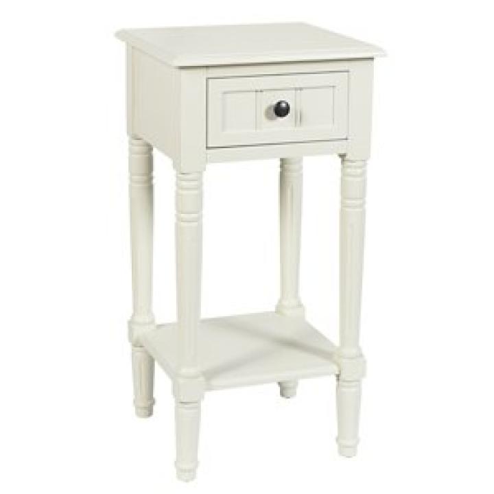 White Wood Square Hampton Accent Table