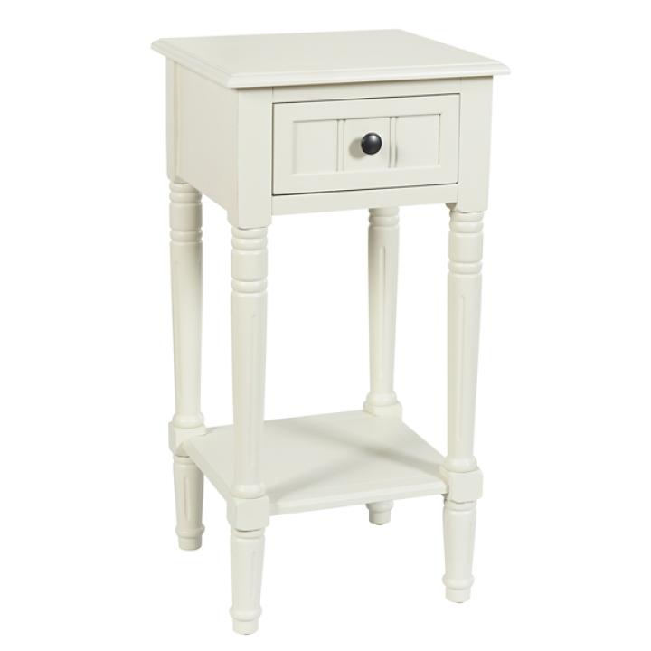 White Wood Square Hampton Accent Table