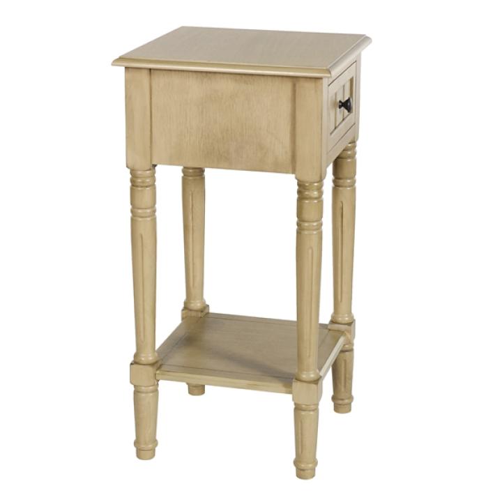Natural Wood Square Hampton Accent Table