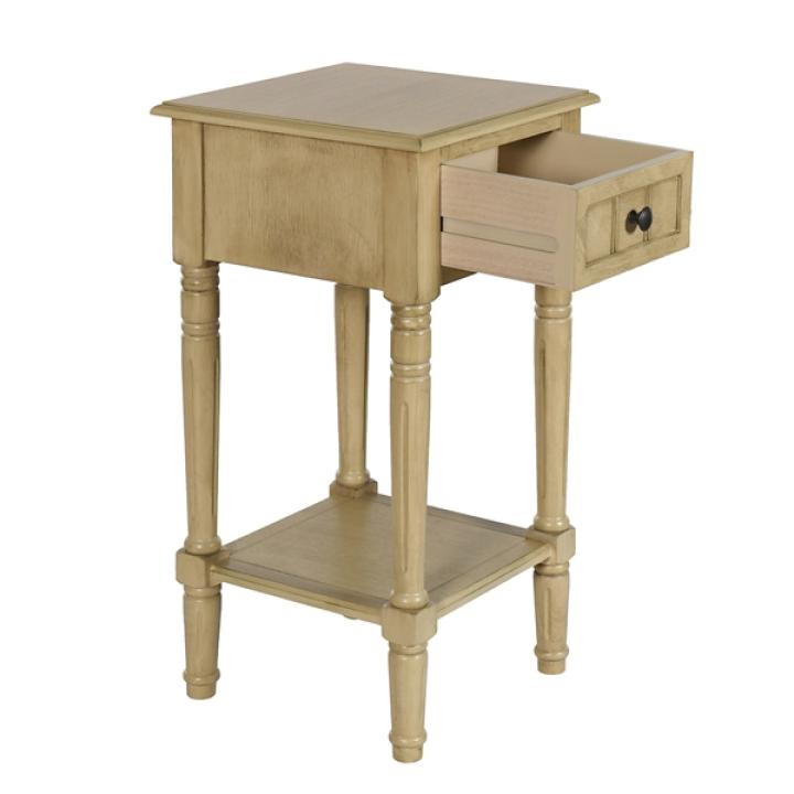 Natural Wood Square Hampton Accent Table