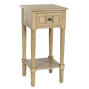 Natural Wood Square Hampton Accent Table