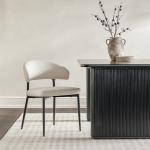 Ivory and Black Curved Dining Chairs, Set of 2