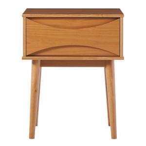 Caramel Wood Mid-Century Modern Nightstand