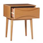 Caramel Wood Mid-Century Modern Nightstand