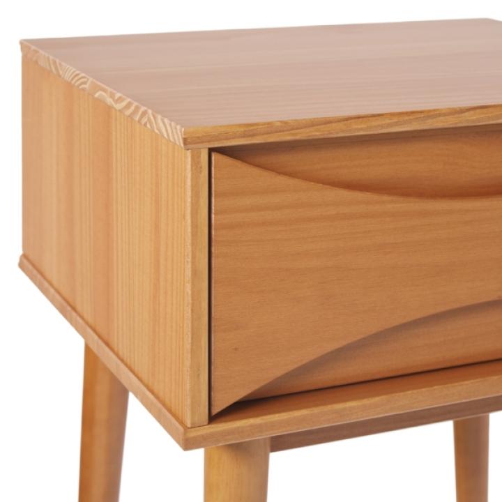 Caramel Wood Mid-Century Modern Nightstand