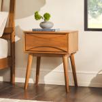 Caramel Wood Mid-Century Modern Nightstand
