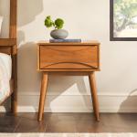 Caramel Wood Mid-Century Modern Nightstand