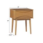 Caramel Wood Mid-Century Modern Nightstand