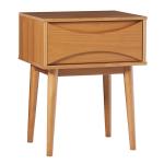 Caramel Wood Mid-Century Modern Nightstand