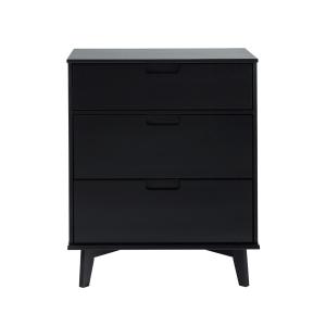 Black Wood Modern 3-Drawer Dresser