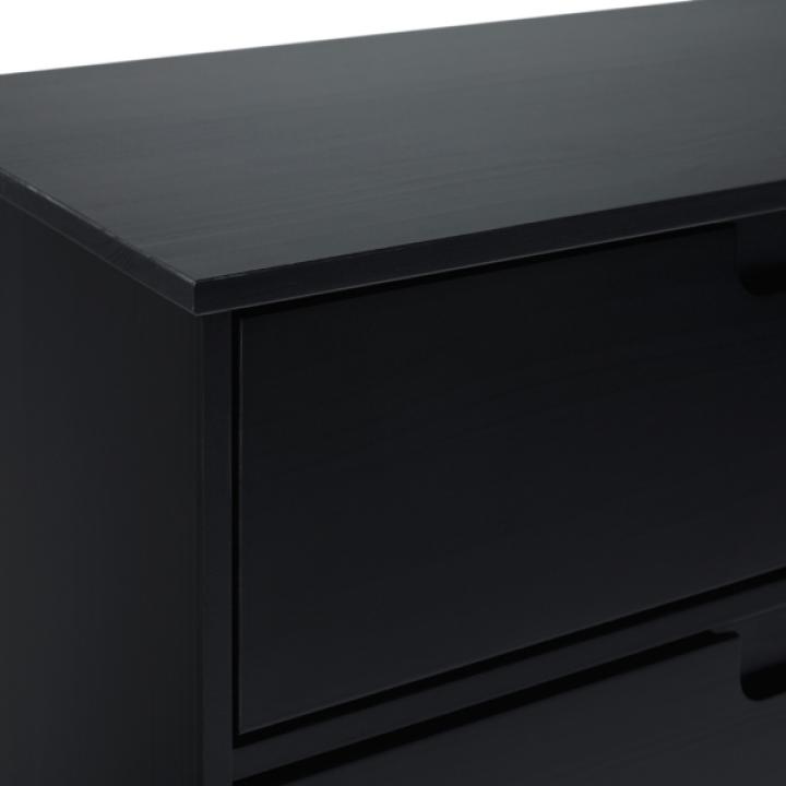 Black Wood Modern 3-Drawer Dresser