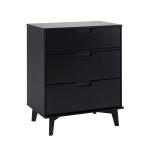 Black Wood Modern 3-Drawer Dresser