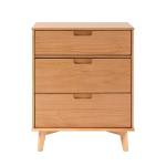 Natural Wood Modern 3-Drawer Dresser