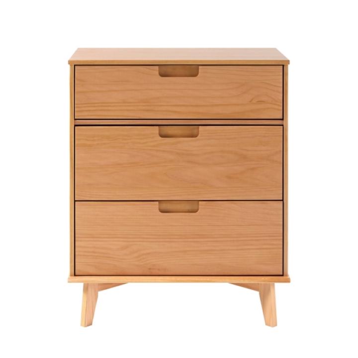 Natural Wood Modern 3-Drawer Dresser