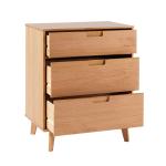 Natural Wood Modern 3-Drawer Dresser