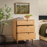 Natural Wood Modern 3-Drawer Dresser